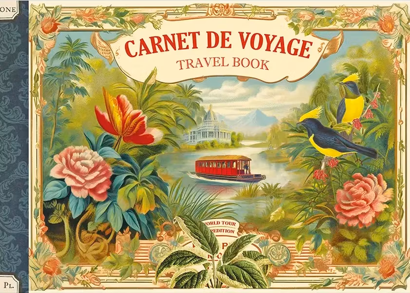 Vacker Anteckningsbok - Resa med flodbåten (liggande A5)