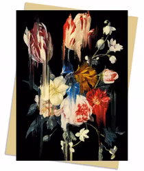 Dubbelt kort med kuvert - Rinnande blommor (Fraktfritt)