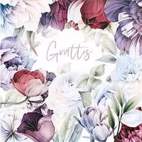 Dubbelt kort med kuvert - Härligt blomstergrattis (Fraktfritt)