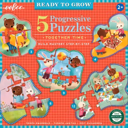 5 olika pussel (3-12 bitar) - Spela och leka tillsammans