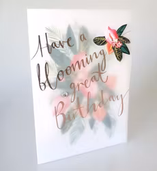 Dubbelt kort med kuvert - Tropiskt grattis(Fraktfritt)