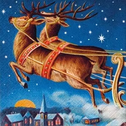 Tomtens släde - Julservetter