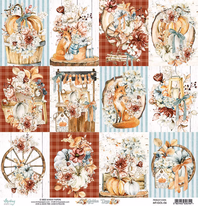 Vackra pysselpapper - Golden days (24 ark) 15 x 15 cm