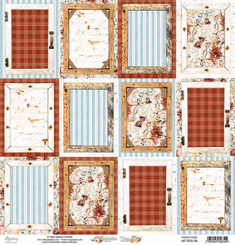 Vackra pysselpapper - Golden days (24 ark) 15 x 15 cm