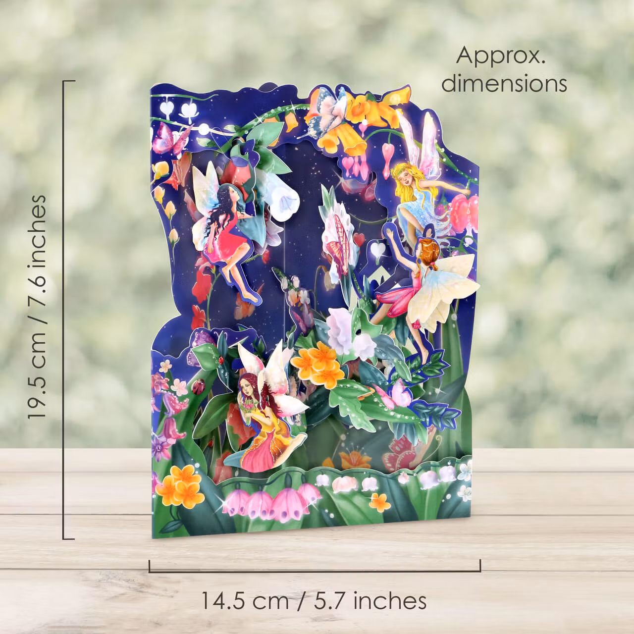 Utvikbart, magiskt fint gratulationskort - Blomsterfeer (Fraktfritt)