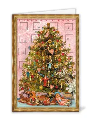 Liten Adventskalender som julkort - Klädd gran (Fraktfritt)