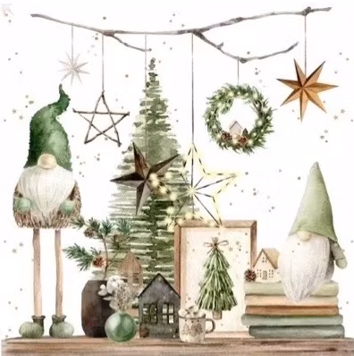 Julservetter - Gröna tomtar