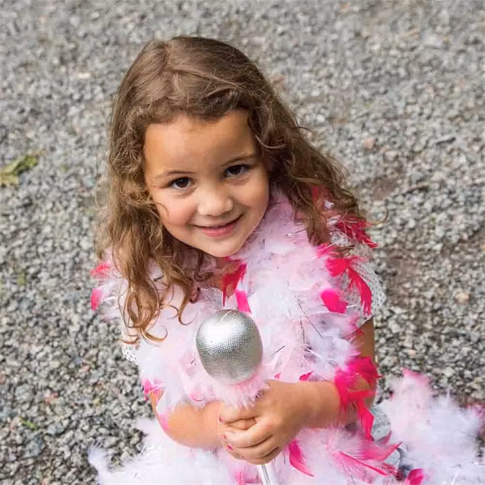 Microfon med vackra fjädrar