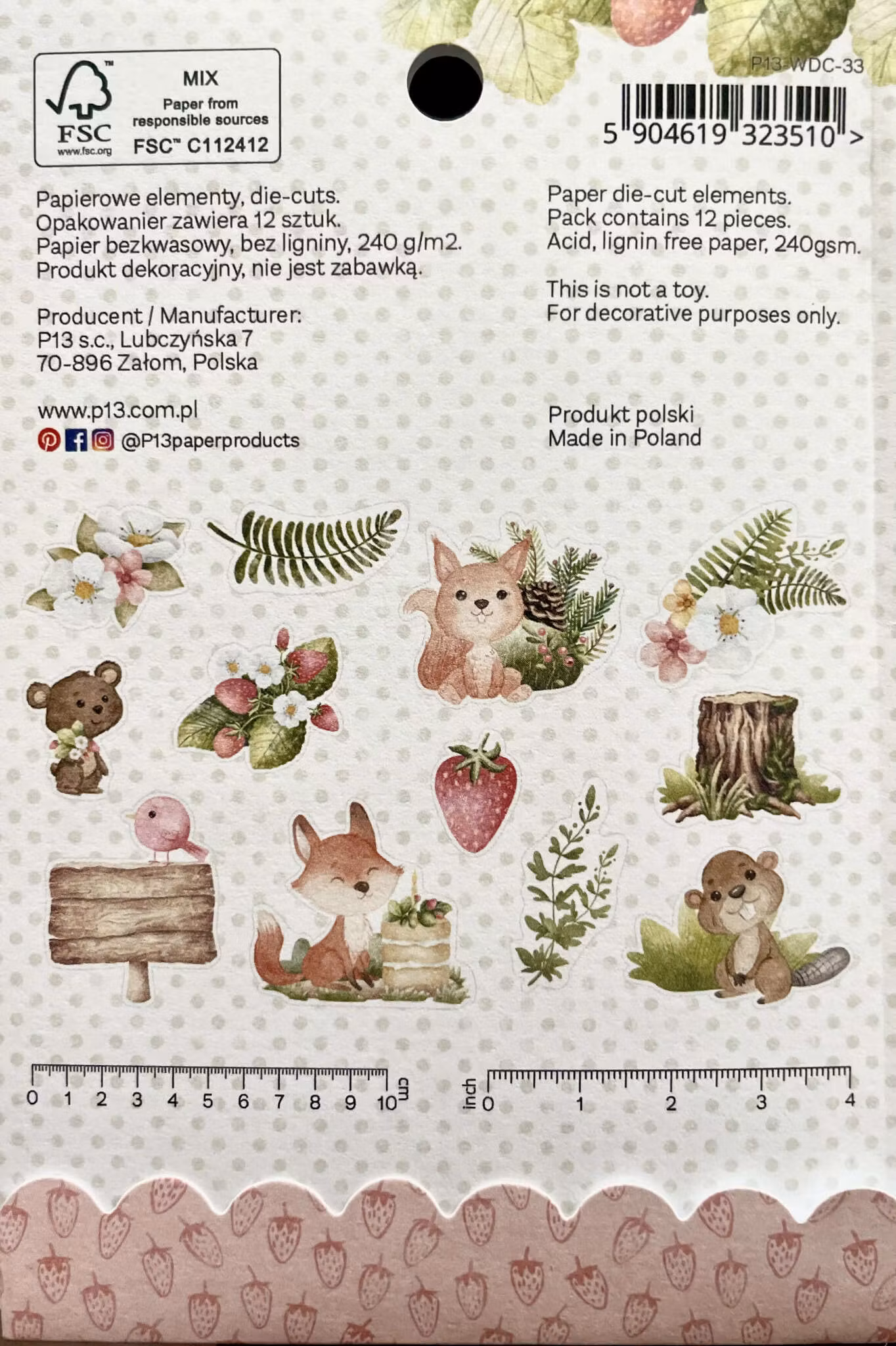 Vackert papperspyssel - Skogens vänner (12 pappersdekortioner)