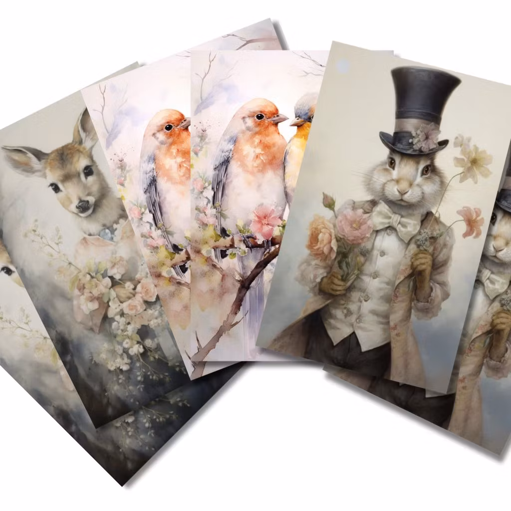 Flera små kort utan kuvert - Gratulationer (6 kort utan kuvert)