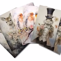 Flera små kort utan kuvert - Gratulationer (6 kort utan kuvert)