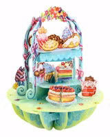 Magiskt gratulationskort  - Snurrande Tårtfat (Fraktfritt)