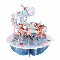 Utvikbart, magiskt julkort - Snurrande tomtesläden (Fraktfritt)