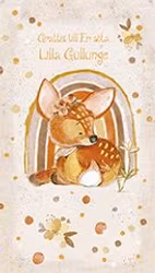 Dubbelt kort med kuvert - Lilla rådjur (Fraktfritt)