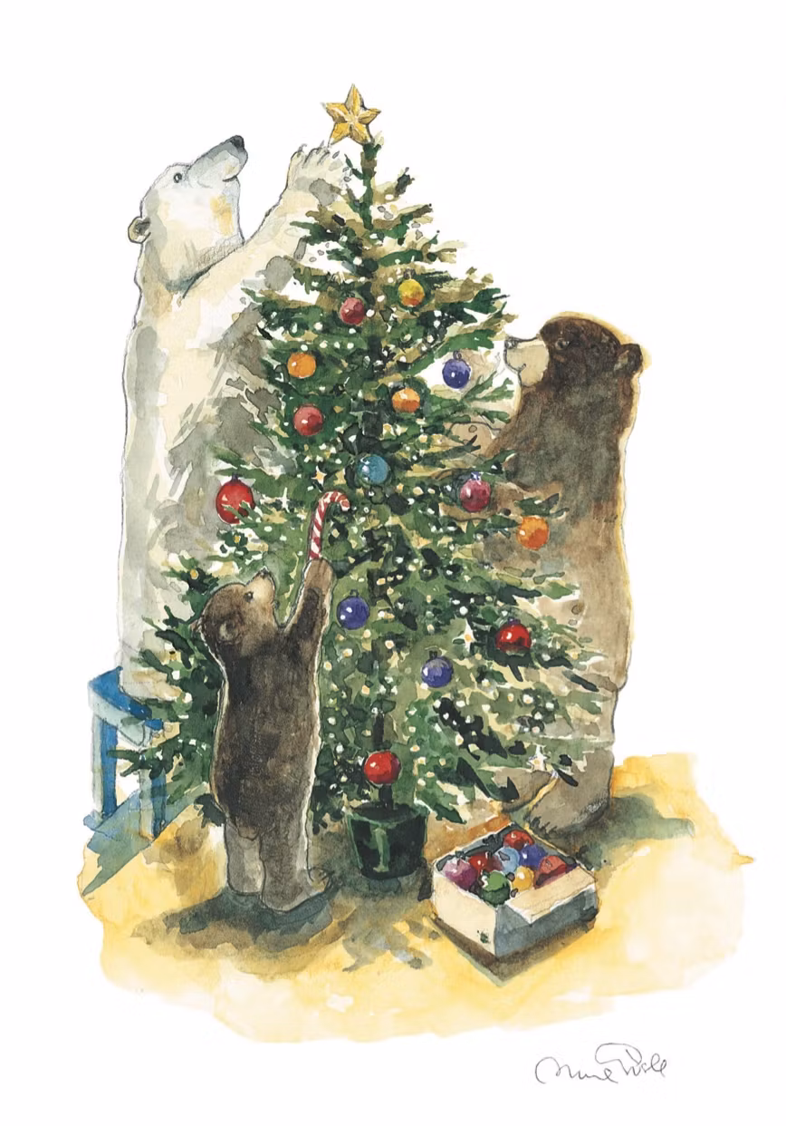 Julkort med kuvert - Stjärnan i toppen (Fraktfritt