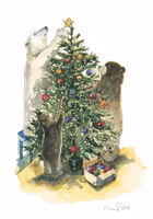 Julkort med kuvert - Stjärnan i toppen (Fraktfritt)