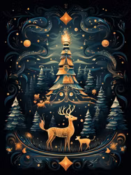 Enkelt julkort - Strålande jul (Fraktfritt)