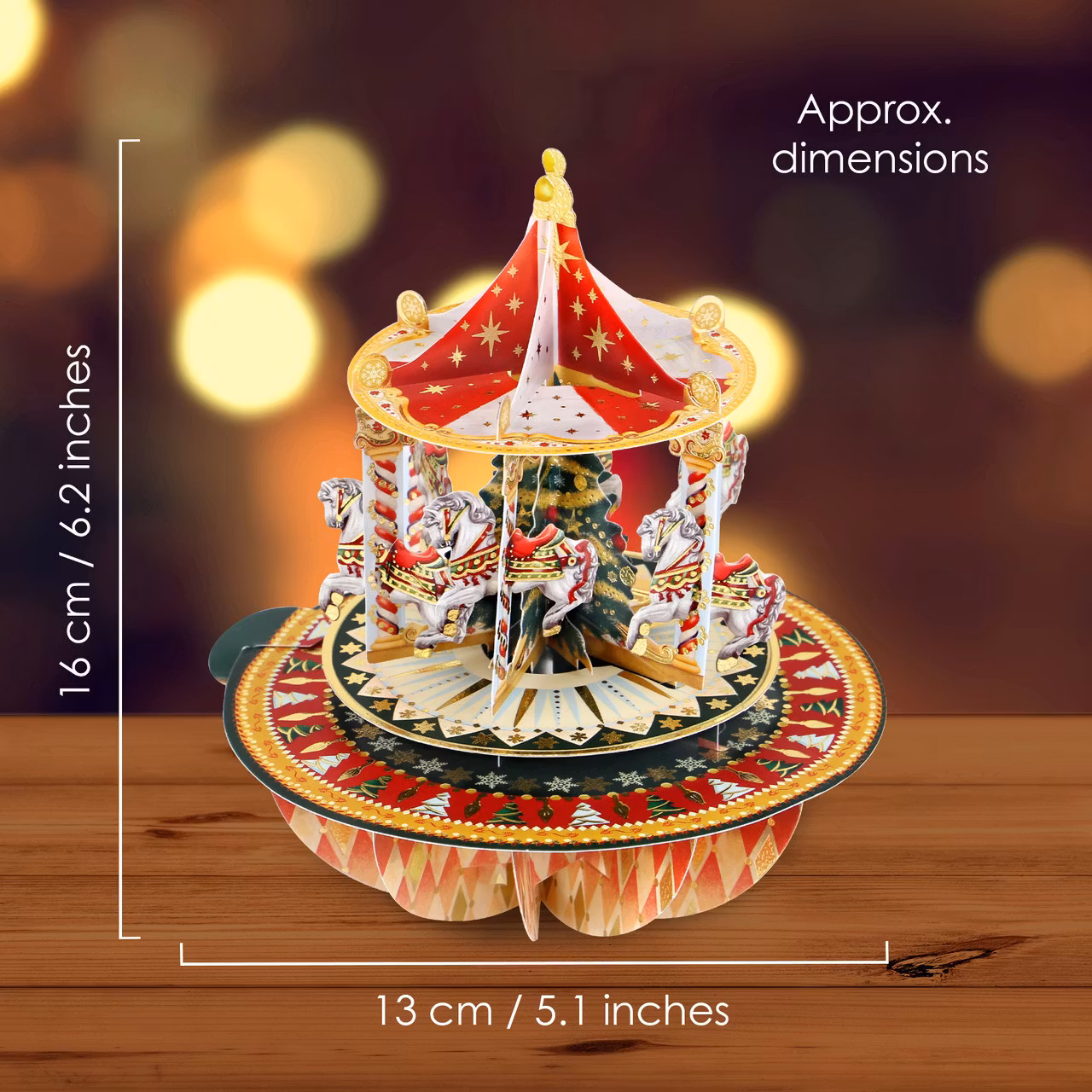 Utvikbart, magiskt julkort - Julkarusell (Fraktfritt)