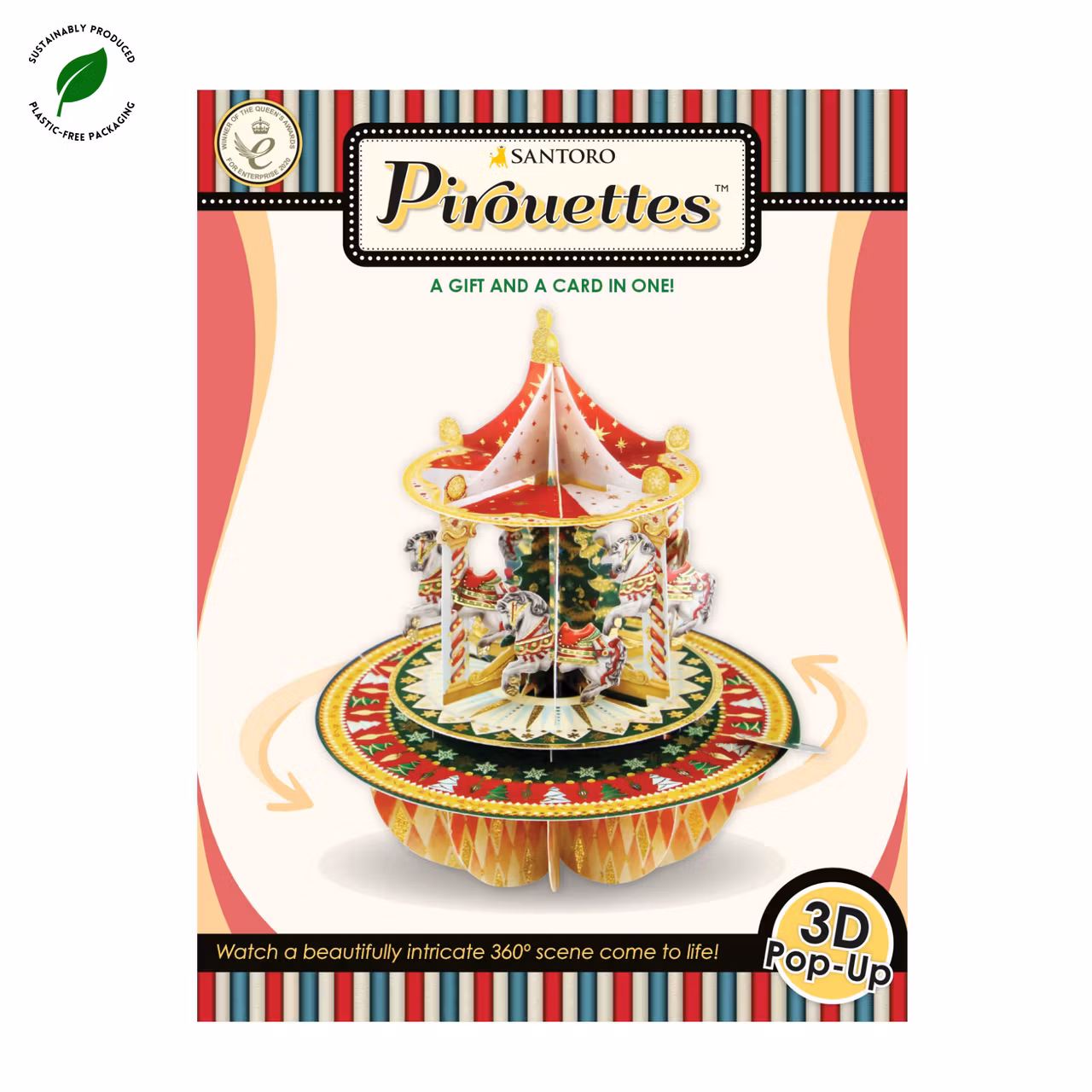 Utvikbart, magiskt julkort - Julkarusell (Fraktfritt)