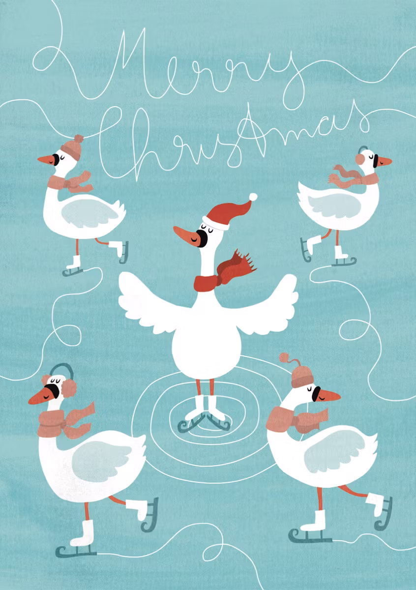 Enkelt Kort - Julkort - Svansjön (Fraktfritt)