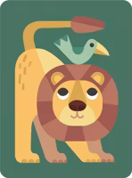 Dubbelt kort med kuvert - Lejonet och fågeln (Fraktfritt)