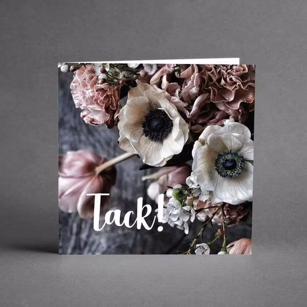Kort med kuvert - Blommor till tack (Fraktfritt)