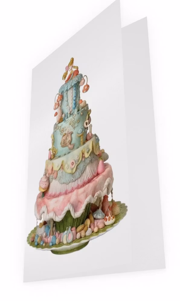 Dubbelt kort med kuvert - Färggrannaste tårtan (Fraktfritt)