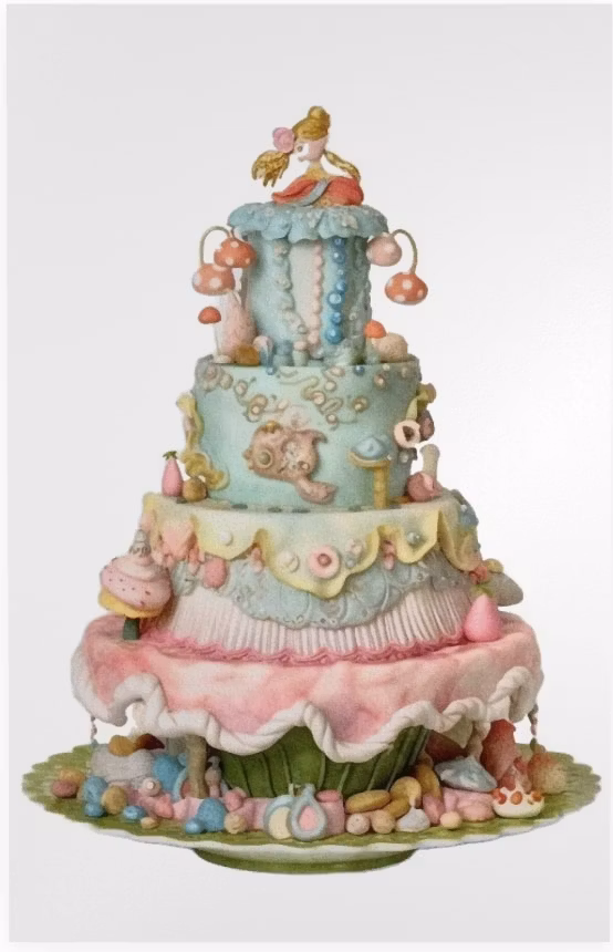 Dubbelt kort med kuvert - Färggrannaste tårtan (Fraktfritt)