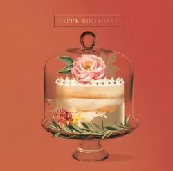 Dubbelt kort med kuvert - Inglasad tårta(Fraktfritt)