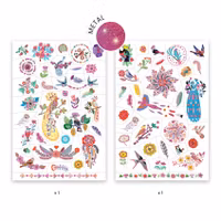 Tatueringar - Färggranna fåglar (Metalic)