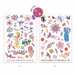 Tatueringar - Färggranna fåglar (Metalic)