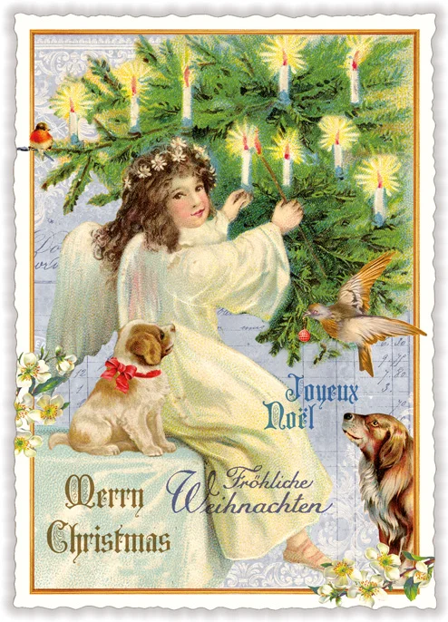 Lyxigt, enkelt julkort - Änglaljus (Fraktfritt)