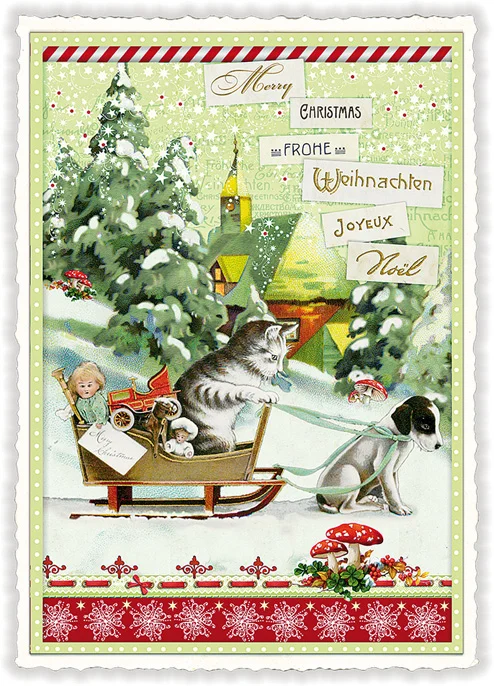 Lyxigt, enkelt julkort - Hundsläden (Fraktfritt)