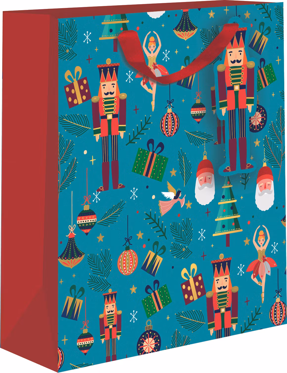 Presentpåse med jultema - Tennsoldater och tomtar