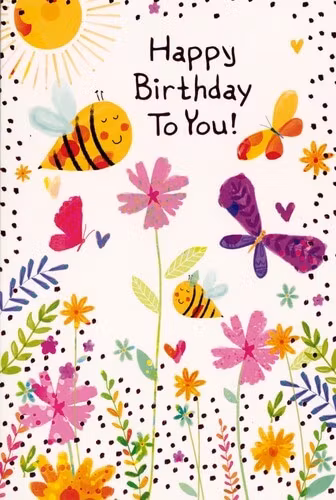 Dubbelt kort med kuvert - Somrig grattis (Fraktfritt)