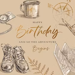 Dubbelt kort med kuvert - Födelsedagsäventyr (Fraktfritt)