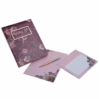 Skrivset med Brevpapper och Kuvert - Rosa rosor