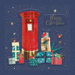 Dubbelt julkort med kuvert - Paket med posten (Fraktfritt)