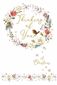 Dubbelt julkort med kuvert - Tankar till jul (Fraktfritt)