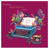 Dubbelt kort med kuvert - Skrivmaskinsgrattis (Fraktfritt)