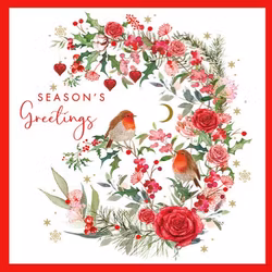 Dubbelt julkort med kuvert - Julens fåglar (Fraktfritt)