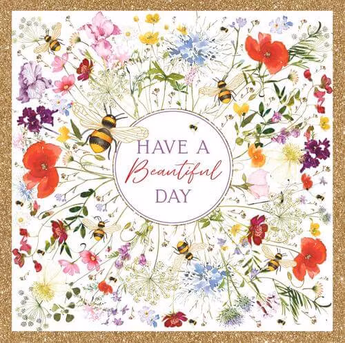 Dubbelt kort med kuvert - En vacker blommig dag (Fraktfritt)