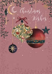 Dubbelt julkort med kuvert - Himlens julornament (Fraktfritt)