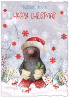 Dubbelt julkort med kuvert - Mullvadsjul (Fraktfritt)