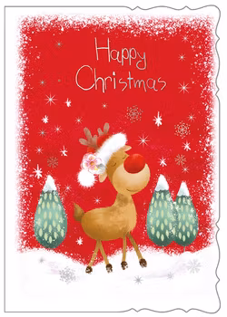 Dubbelt julkort med kuvert - Mysrenen (Fraktfritt)