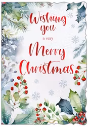 Dubbelt julkort med kuvert - Julens grönska (Fraktfritt)