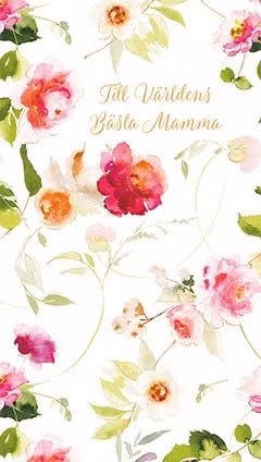 Dubbelt kort med kuvert - Till världens bästa mamma (Fraktfritt)