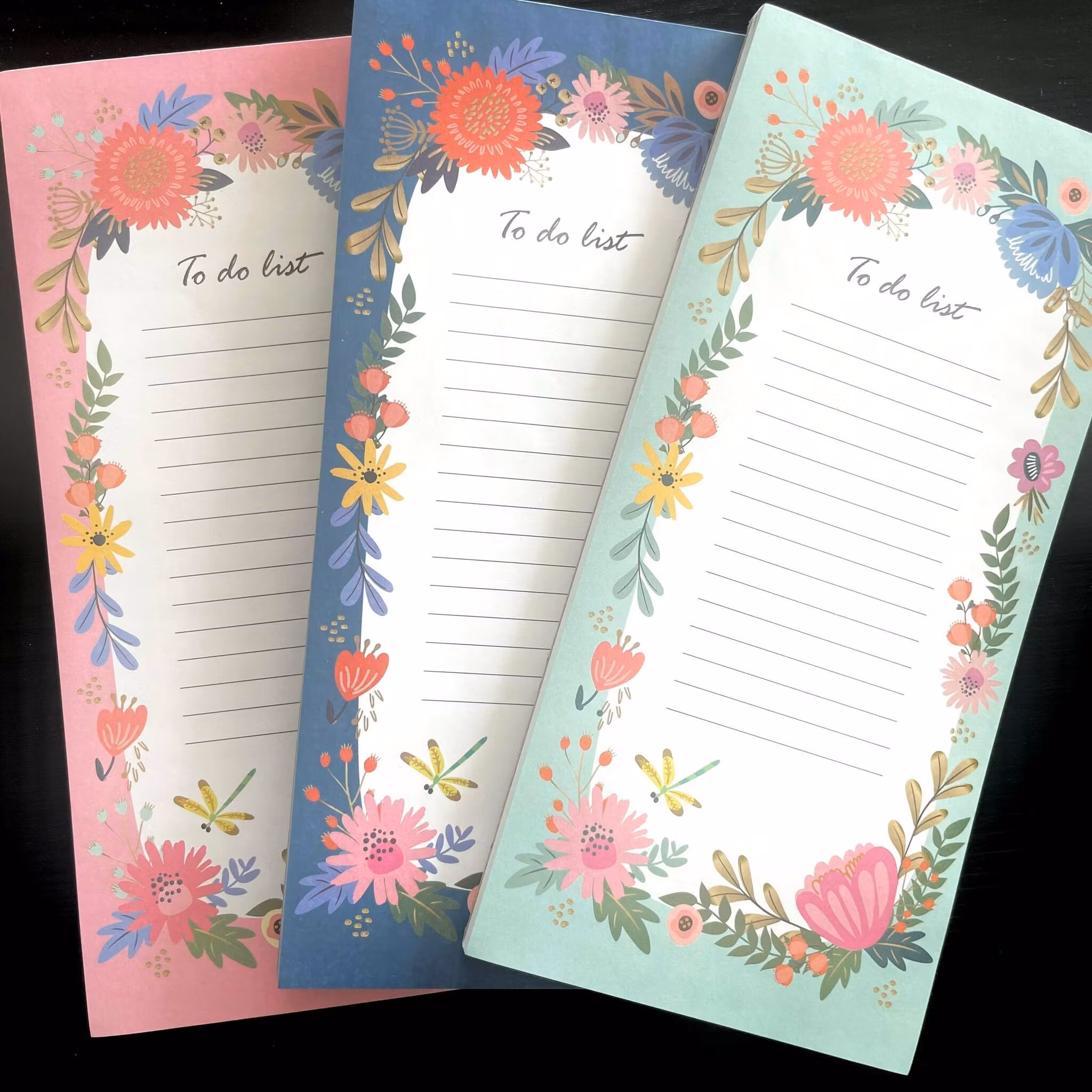 Magnetiskt To-Do-block - Blommor (välj färg)