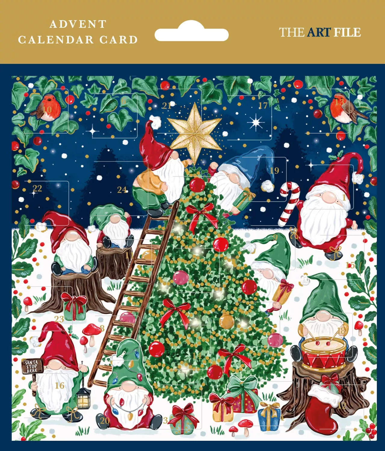 Adventskalender med kuvert - Tomtarnas julnatt (Fraktfritt)