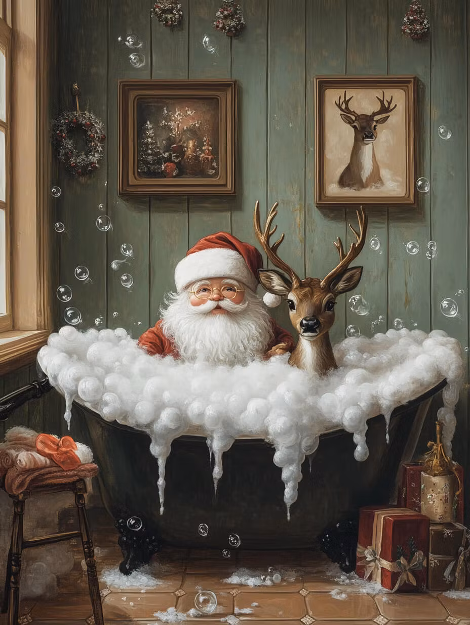 Dubbelt julkort med kuvert - Ren tomte (Fraktfritt)